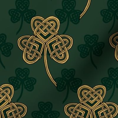 Celtic Shamrock (green and gold) 