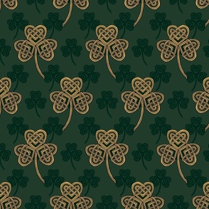 Celtic Shamrock (green and gold) 