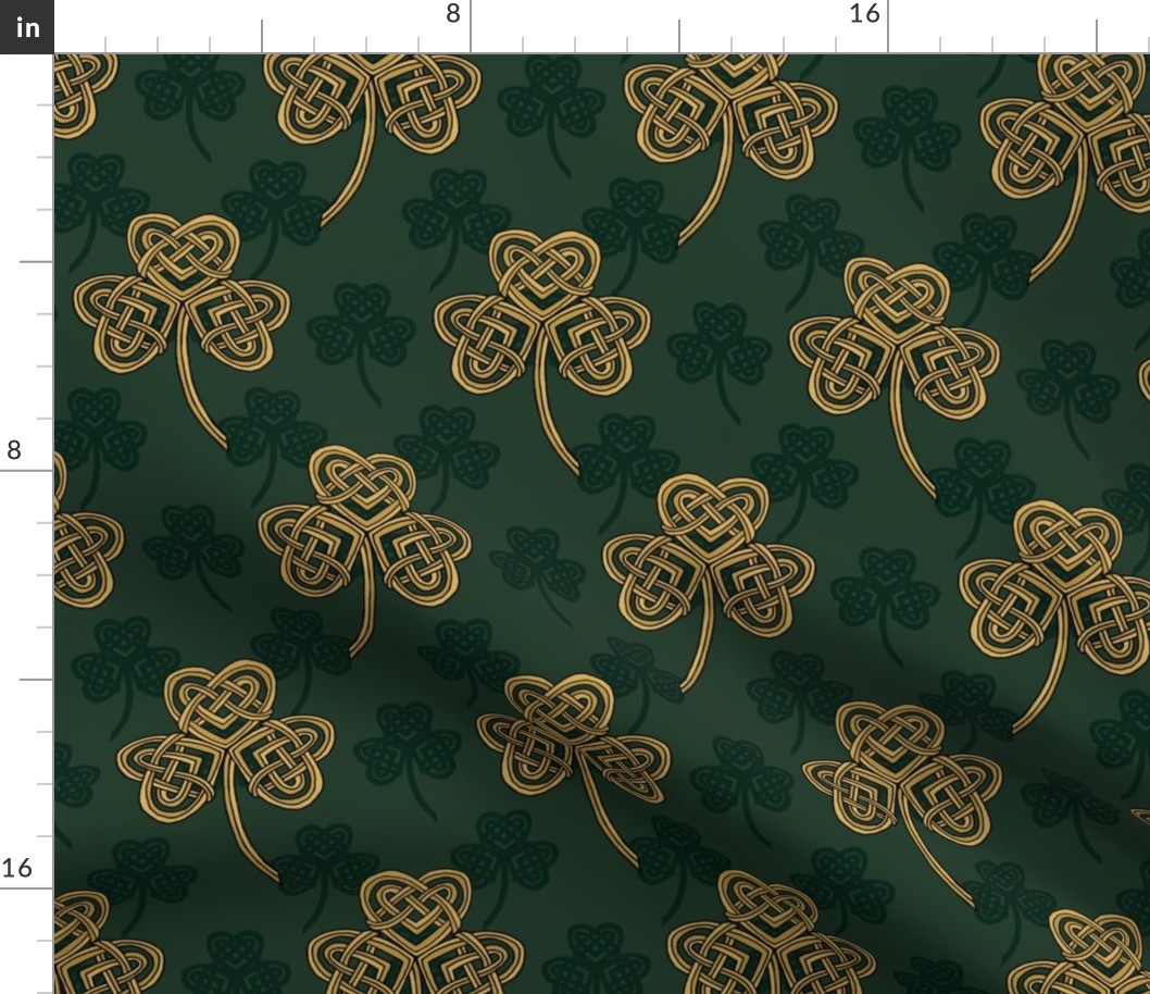 Celtic Shamrock (green and gold) 