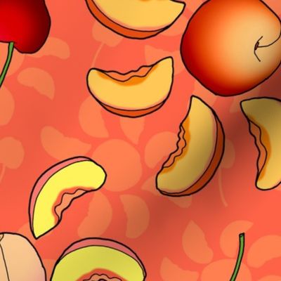 Stone Fruit Kaleidoscope (Peachy Orange) 