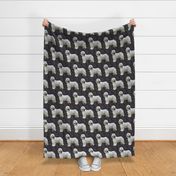 bearded collie Floral fabric