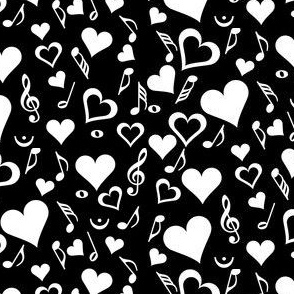 White Hearts Music Notes