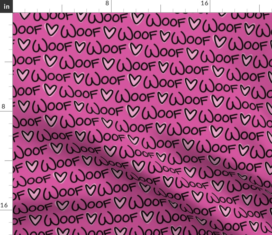 Woof Hearts Full Size (All Pink)