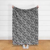 tribal turtle net - black on white - masculine tribal wallpaper