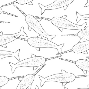 Narwhal Pattern in Black and White