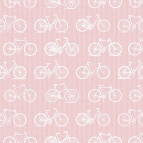 Bicycles on Light Coral Color Soft Pink (Mini Scale)