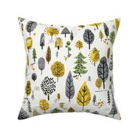 Colorful trees forest Yellow gray Medium