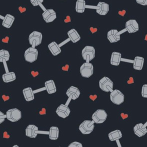 I ♥ STRENGTH (Red Hearts on Dk Gray)