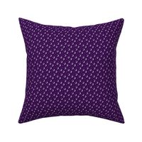 Silvery Crescent Moon with Stars on  Purple Background - Assymetric Spacing