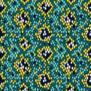 Snakeskin Pattern (Yellow and Teal) – Extra Small Scale