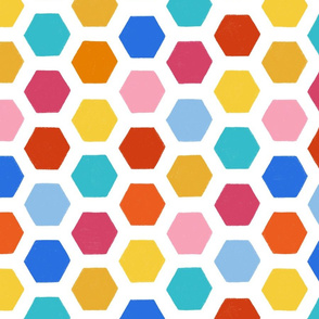 Colorful Honeycomb on White