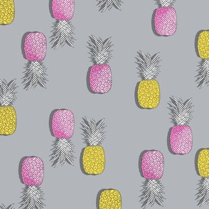 Pink & Yellow Pineapples Pop-Art 9”