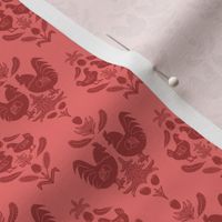 chicken damask reds small scale