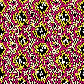 Snakeskin Pattern (Hot Pink and Yellow) – Small Scale