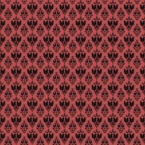 chicken damask red black small