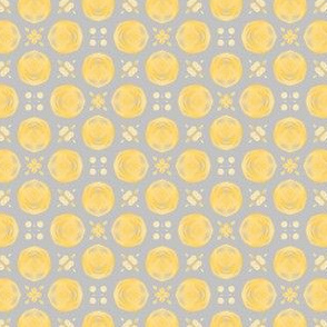 yellow painted flour sack dots