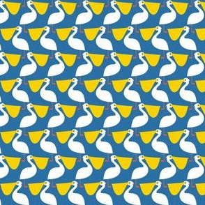 Blue and Yellow Pelicans - 1"
