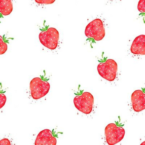 Watercolor Juicy Strawberries