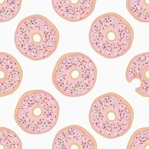 Pink glazed donuts pattern