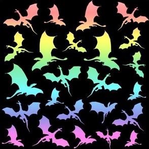 Rainbow Flying Dragons Pattern