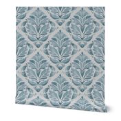 Blue faux Damask