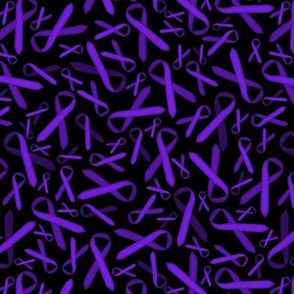 shades of purple ribbons on black