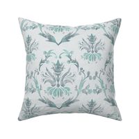 Damask blue faux pattern