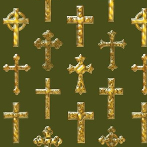 crosses brassy gold 