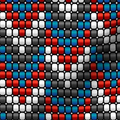Tribal arrows boho beads stripes red blue black