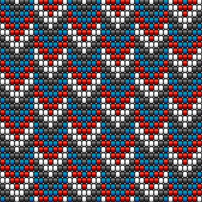 Tribal arrows boho beads stripes red blue black