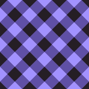 Gingham diagonal neon purple black check