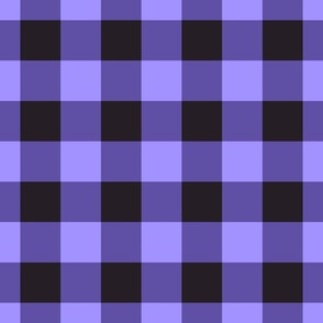 Halloween Gingham neon purple black