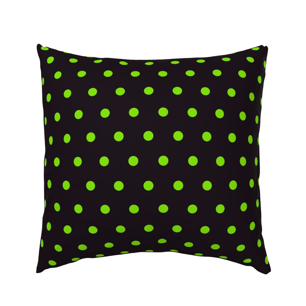 Halloween Polka dots neon green black large Wallpaper