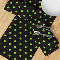 Halloween Polka dots neon green black large Wallpaper