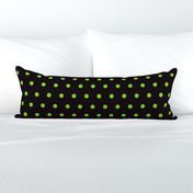 Halloween Polka dots neon green black large Wallpaper