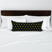 Halloween Polka dots neon green black large Wallpaper