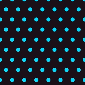 Halloween Polka dots neon blue black large Wallpaper