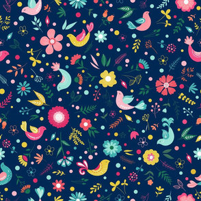 birds n florals_blue