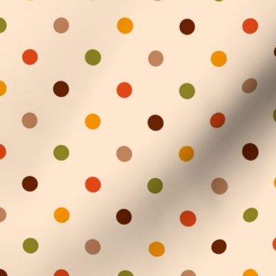 Retro colorful small polka dots cream