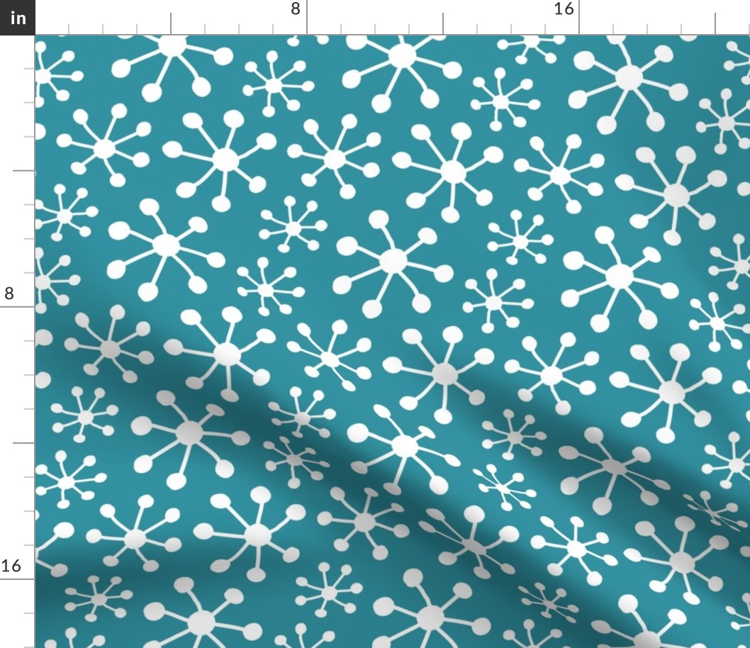 Bubble stars lagoon Teal Wallpaper