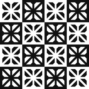 Tiles mosaic Black White large