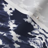 Tie dye indigo blue ikat ovals shibori