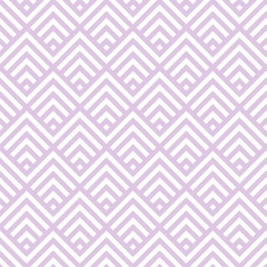 New Art Deco striped diamonds lilac purple white