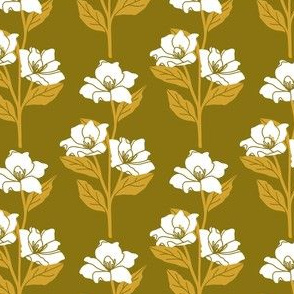 Olive and mustard woodblock lilies - 3.6”
