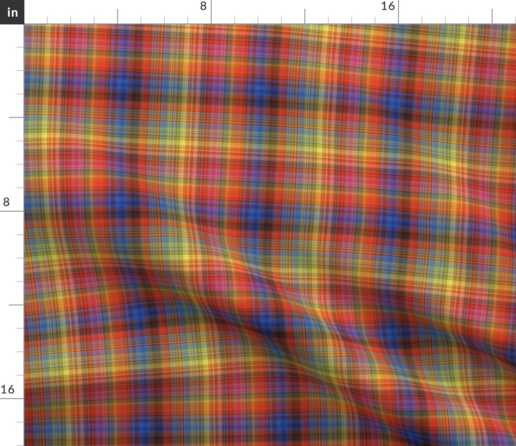Bright Red, Yellow and Blue Plaid - Medium Scale