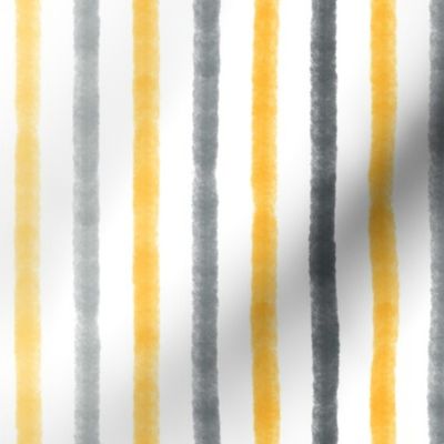 Watercolor Stripe - Yellow/Grey
