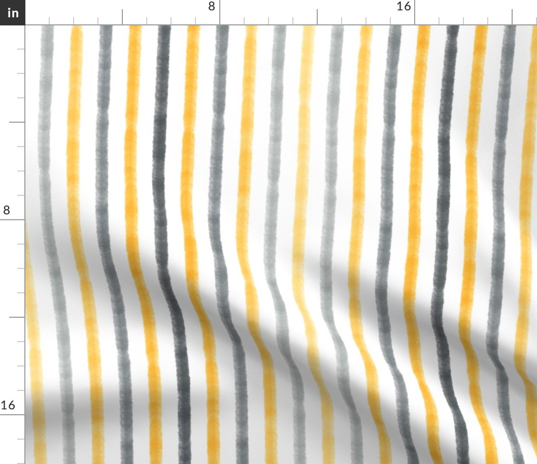 Watercolor Stripe - Yellow/Grey