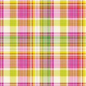 Pink and Green Spring Plaid - Large Scale