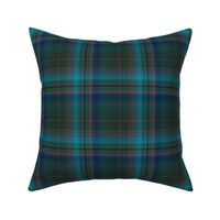 Dark Green and Aqua Fine Line Plaid - medium scale