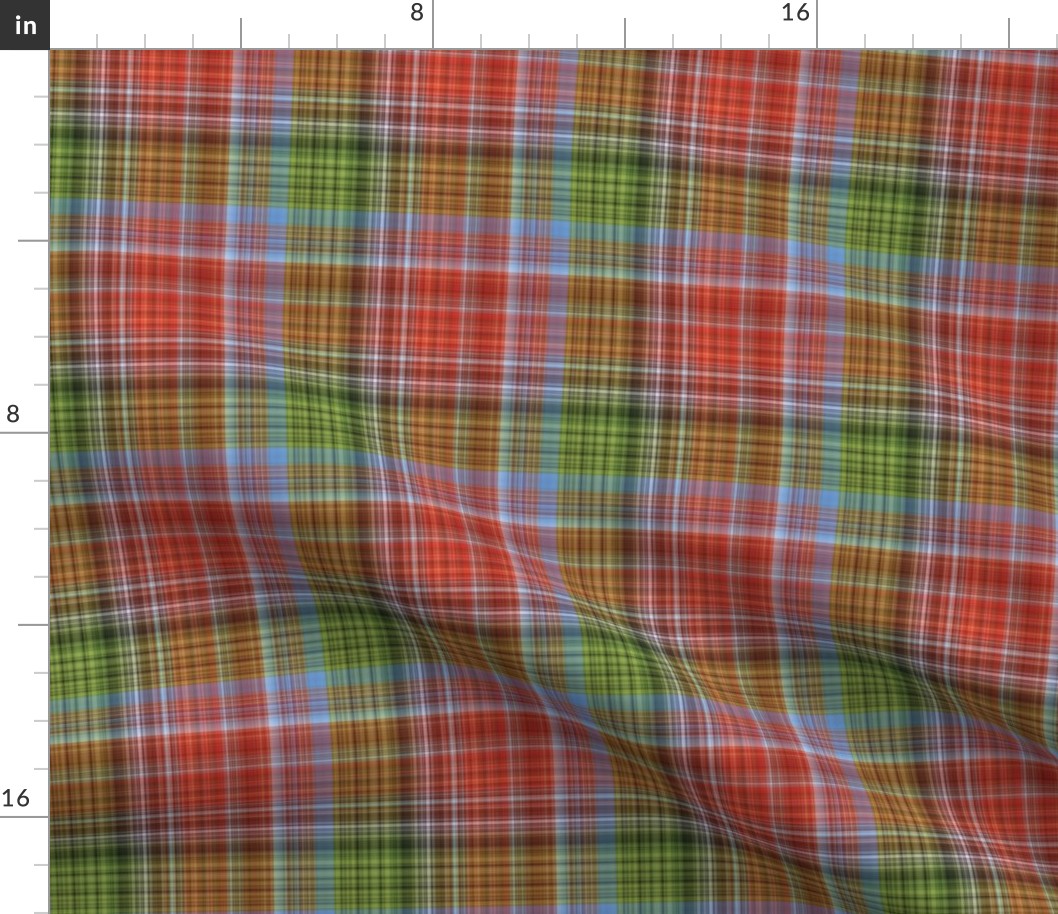 Red, Green, and Blue Fine Line Plaid - medium scale